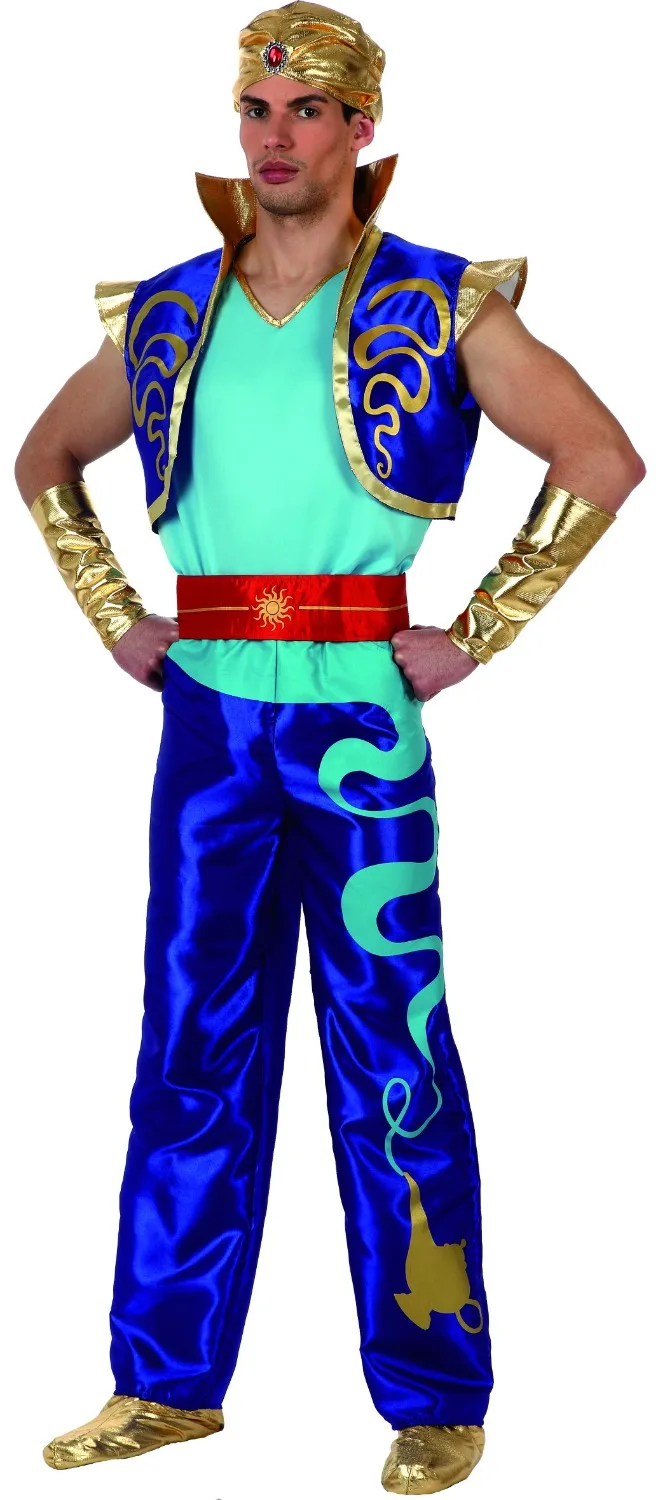 Wholesale - 2016 New Fashion Style Carnival Costume Cosplay Party Clothing for Man knitted Aladdin costumes superhero Blue Color