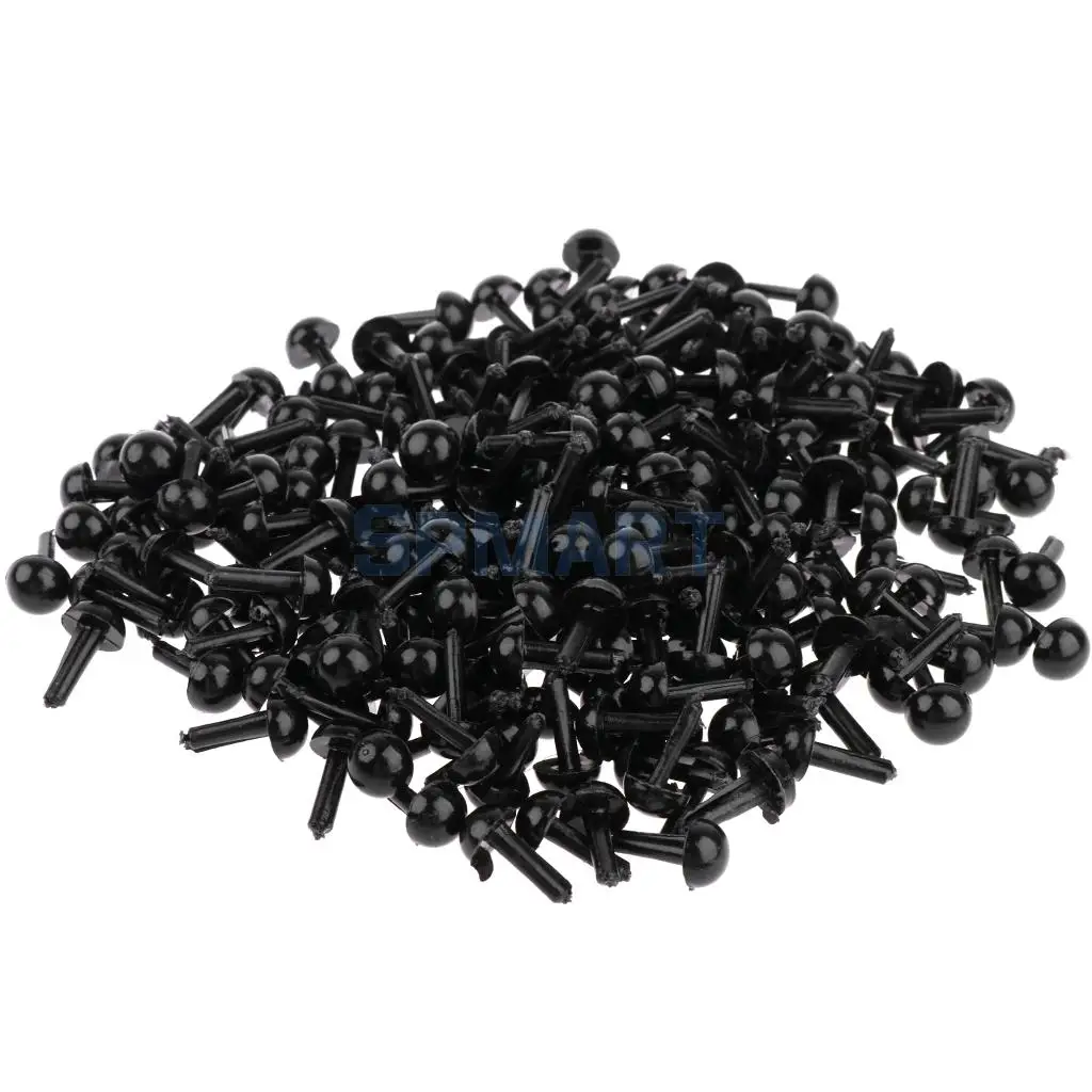 200pcs Plastic Safety Eyes Craft Eyes for Doll Puppet Bear Plush Animal Felting Toy Arts Making 5MM Black