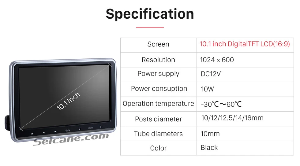 Seicane 2 шт. 10," подголовник Автомобильный dvd-плеер HD 1024*600 монитор с сенсорной кнопкой MP3-плееры USB SD HDMI вход 32 бит игры