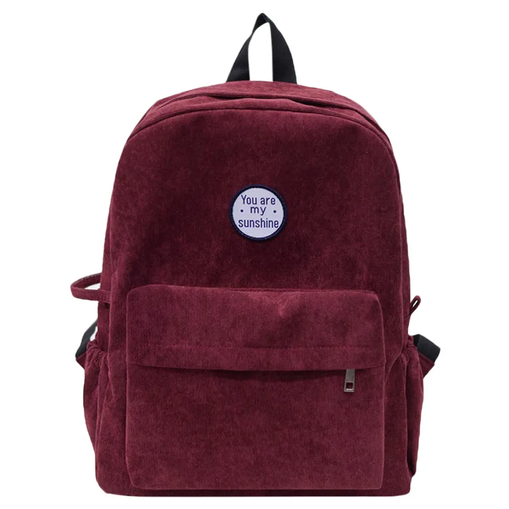 

Miyahouse Preppy Style Soft Fabric Backpack Female Corduroy Design School Backpack Casual wild student backpack bag H30508