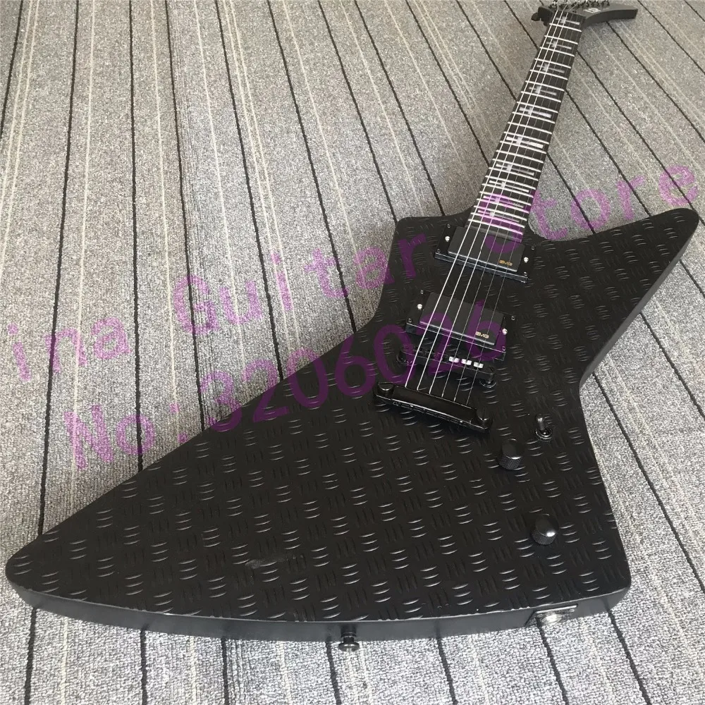 

Black custom guitar;white cross inlay on fretboard;free shipping