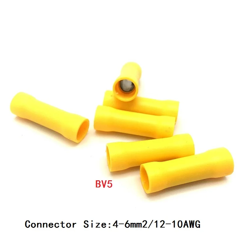 MINCO тепла 100 шт./компл. утепленные прямые стыковые соединители 3 размера BV1 BV2 BV5 обжимных разъёмов для проводов кабеля