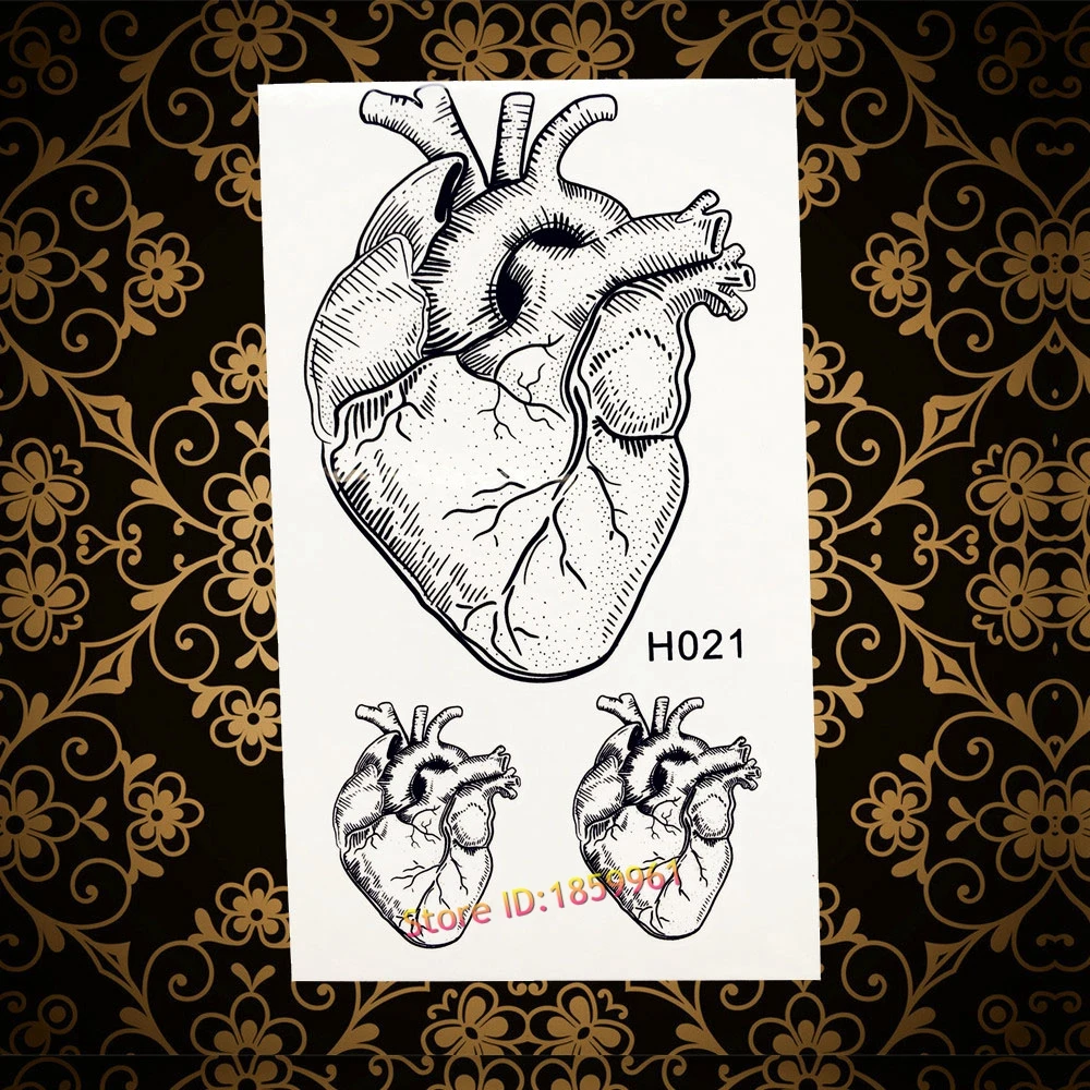 Tatouage Inspire Coeur Vif Autocollants Cœurs Tombent Amoureux Designer Flash Tatouages Noir Temporaire Faux Tatouage Taty Femmes Fille Hommes Aliexpress