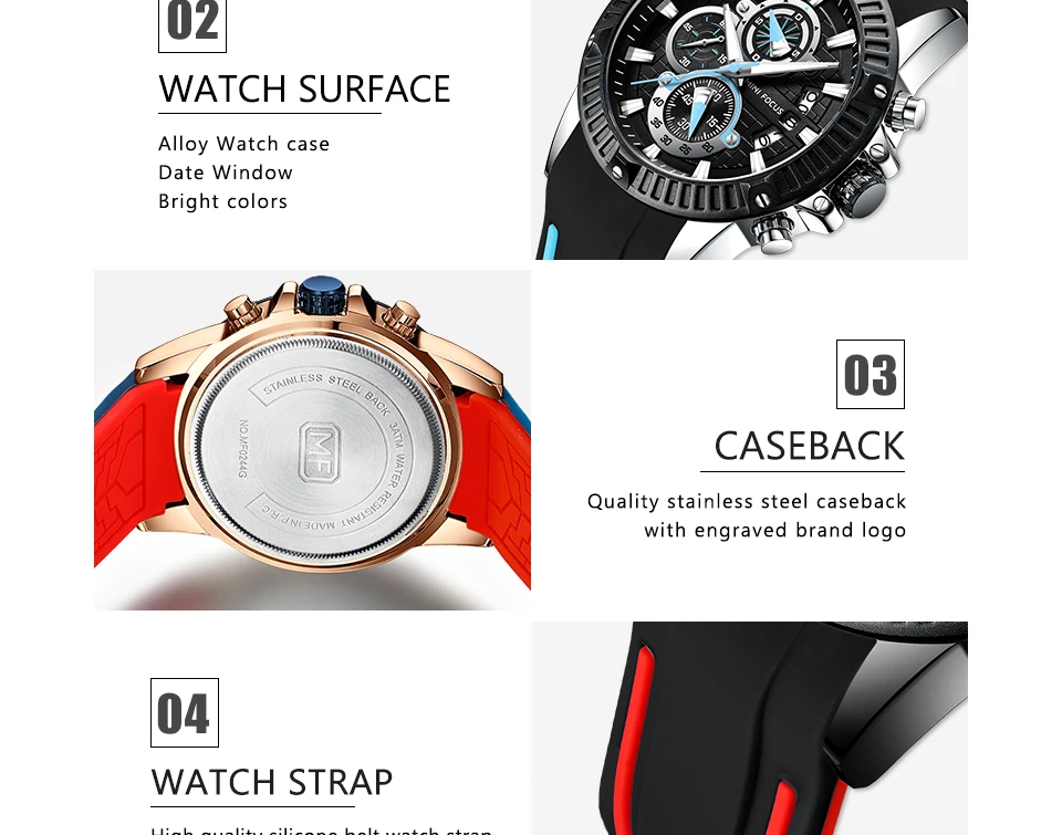 Мужские Спортивные кварцевые наручные часы с мини-фокусом и хронографом, армейские силиконовые водонепроницаемые часы с секундомером, мужские часы