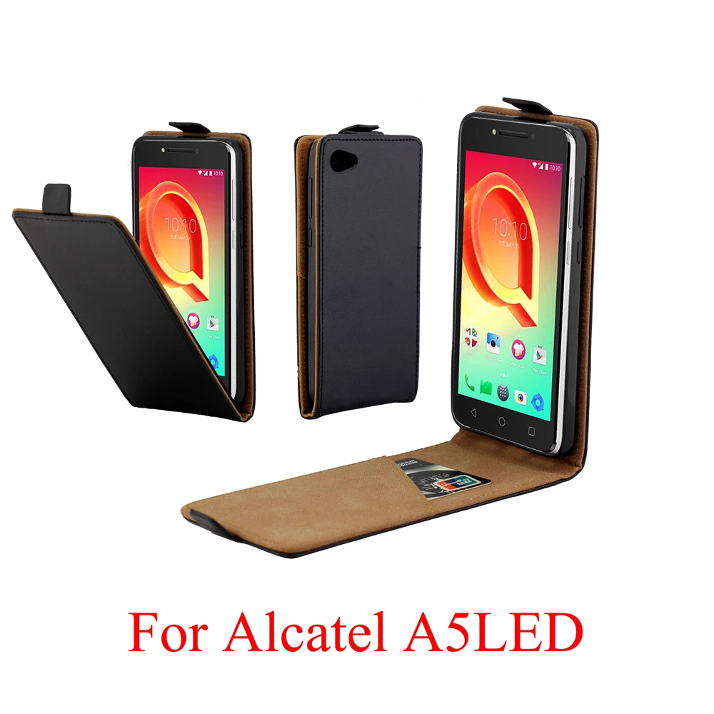 

For Alcatel A5 LED 085D 5085Y Cover Luxury PU Leather Flip Case For Alcatel A5 LED Vertical Open Down Up Cover for Alcatel A5LED