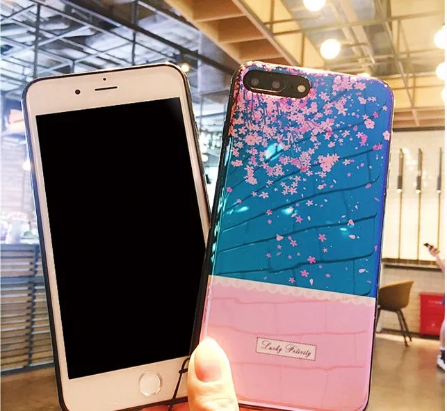 BotexBling Shiny Blu-ray flower landscape soft TPU silicone CASE for iphone X case for iphone 7 7plus 6 6s plus 6plus back cover