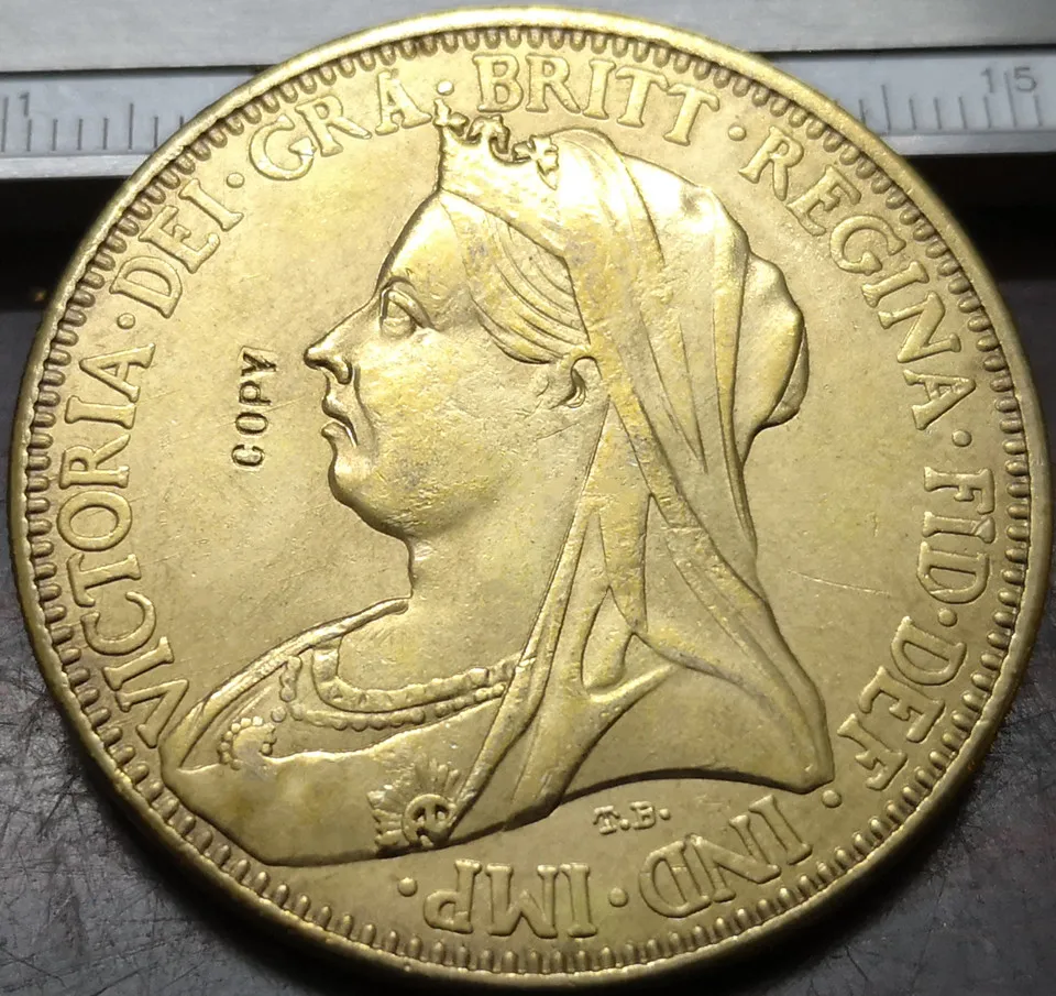 1893 Великобритания 5 фунтов 3 й портрет Виктории 9999 копировальная монета с
