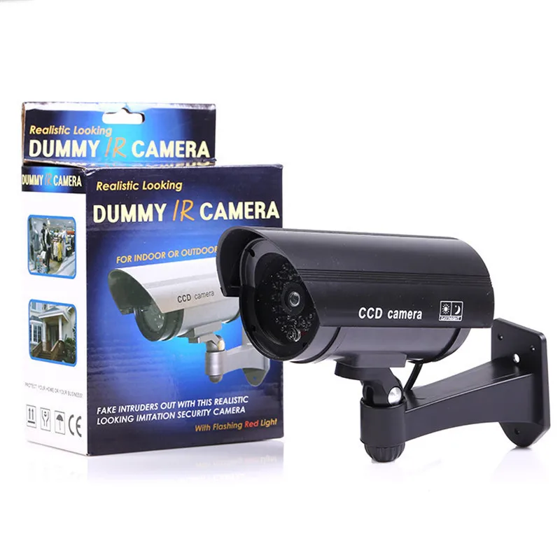 Поддельные пустышки камера пуля водонепроницаемый открытый Крытый безопасности CCTV камеры наблюдения мигающий красный светодиодный для домашней безопасности kamera видео