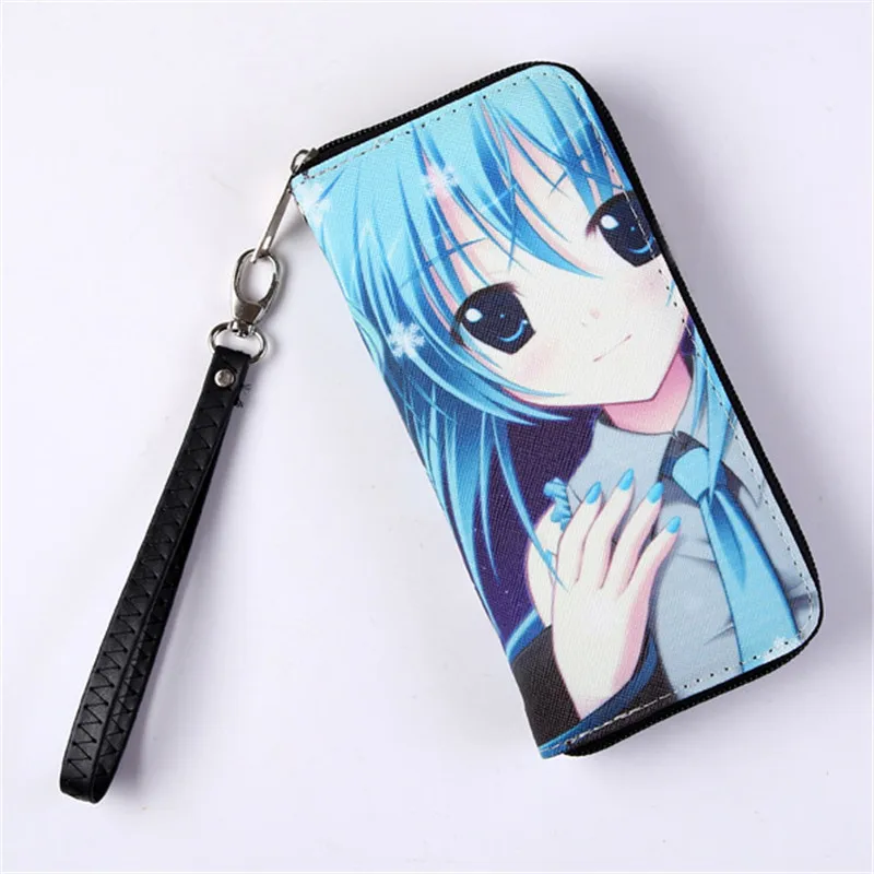 Japan Hatsune Miku Anime Zipper Long Wallet Purse Zipper Bag Clutch