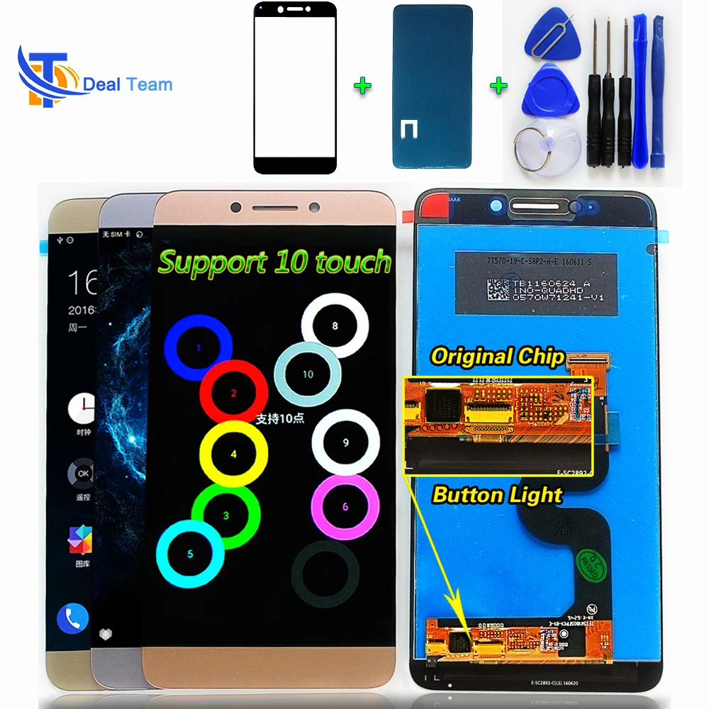 

LCD Display for LeTV Leeco Le Max 2 X820 touch screen Digitizer Assembly X821 X822 X823 X829 with Button Light Free Tools