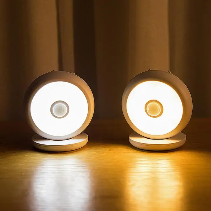 

Creative doughnut induction lamp USB charging night lamp 360 degree LED wall lamp