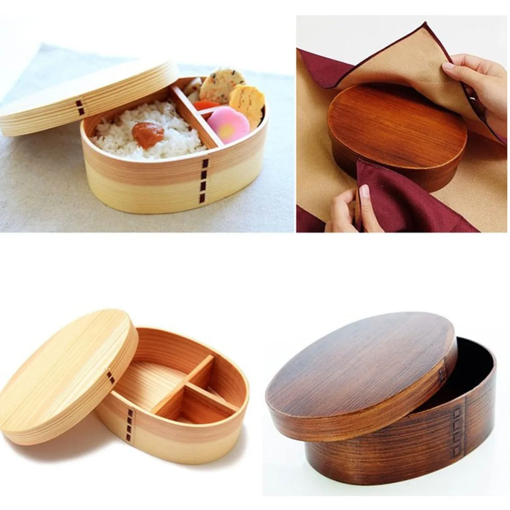 

Japanese Style 3Grids Wood Lunch Box Large Capacity Portable Kids Student Bento Boxes Food Container Kitchen Accessories