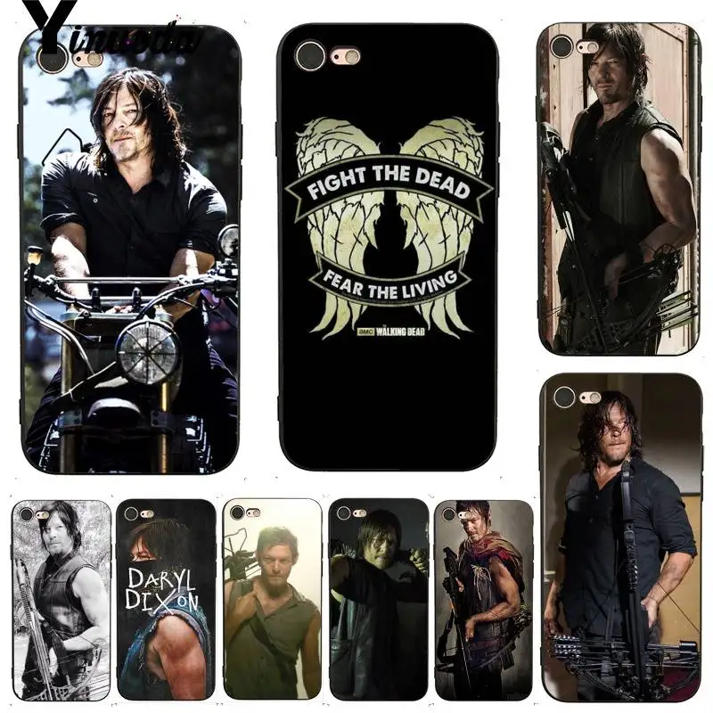 

Yinuoda For iphone 7 6 X Case The Walking Dead Daryl Dixon Shining Colorful Phone Case for iPhone X 8 7 6 6S Plus X 5 XS XR