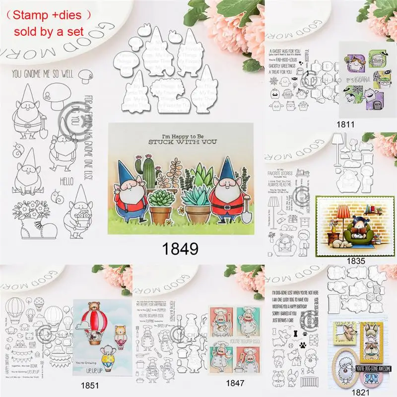 

DIY Metal Embossed Mold + Transparent Stamp Seal Scrapbook Set Cute Card Making Cutting Mold DIY Crafts