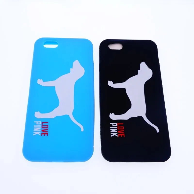 

3d Cartoon Cute Dog Love Pink Mobile Phone Soft Rubber Silicone Case for iphone 6 6s 6g 4.7inch Smartphone Case