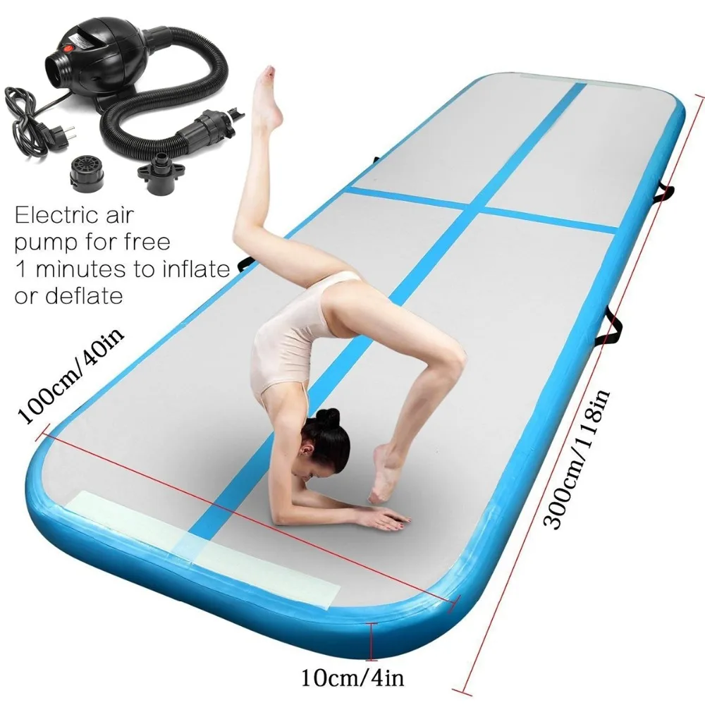 نفخ الجمباز AirTrack تراجع الهواء المسار الطابق الترامبولين الهواء الكهربائية مضخة للاستخدام المنزلي/التدريب/التشجيع/الشاطئ