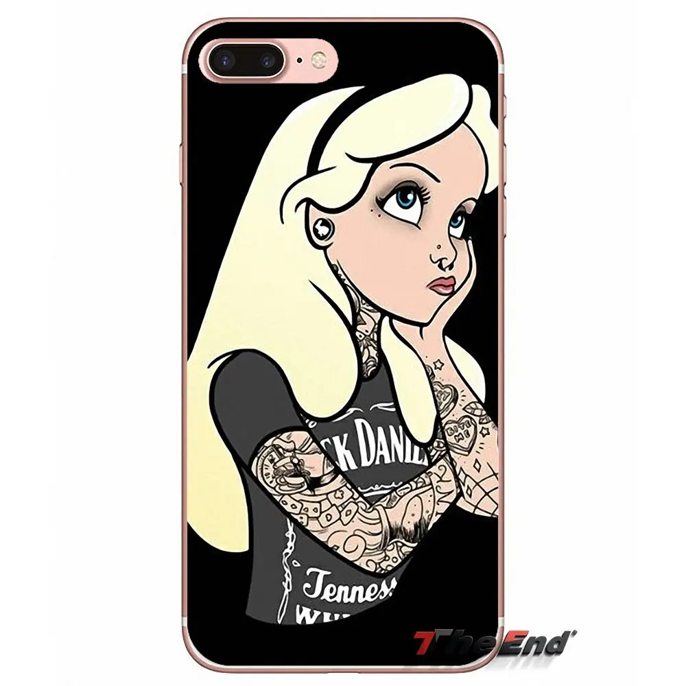 Для Apple iPhone X 4 4S 5 5S SE 5C 6 6S 7 8 Plus 6Plus 7plus 8plus Fundas Coque Tattooed Alice in Wonderland мягкий