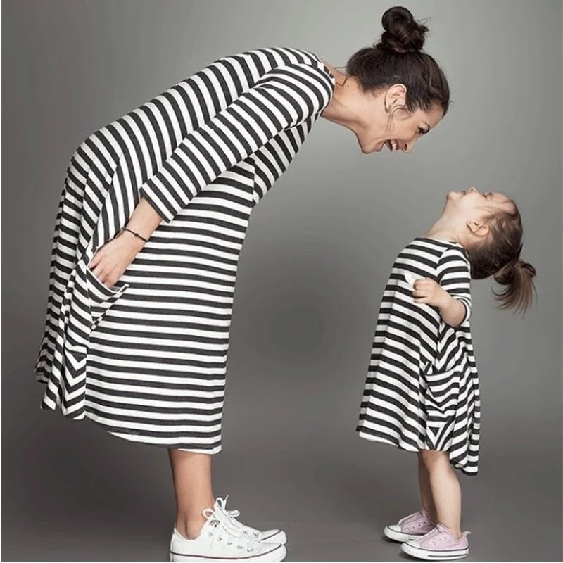 

mother daughter casual dresses mommy and me clothes family look mom mum and daughter dress clothing family matching clothes YN