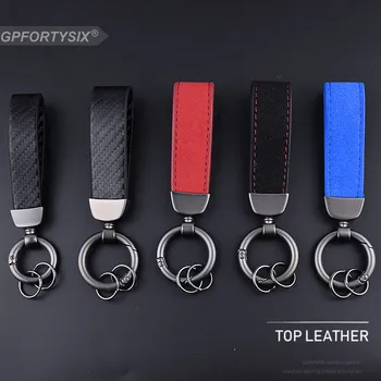 

Carbon Fiber Leather+Metal Car-Styling Keychain Gift Car Key Ring Holder Housekeeper For Bmw Honda Skoda VW KIA Hyundai Toyota