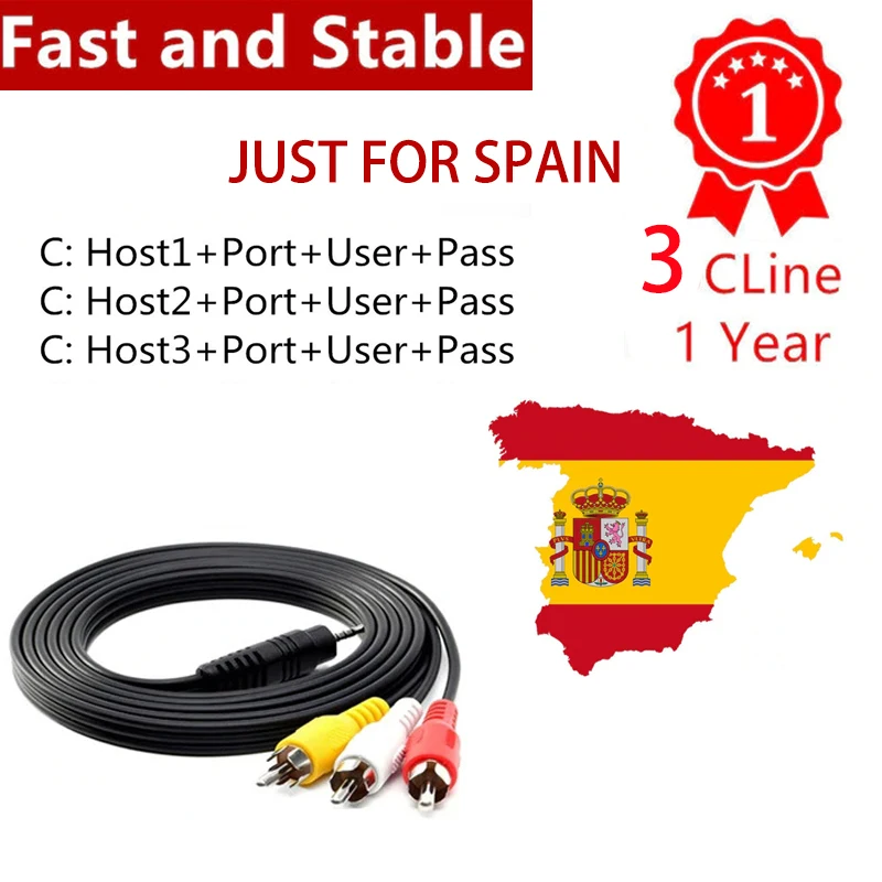 

Fast And Stable HD 1 Year Cccam 3 Lines Cline Server for Spain For DVB-S2 USB Wifi Satellite Receiver V8 NOVA,V7S, Free Shipping