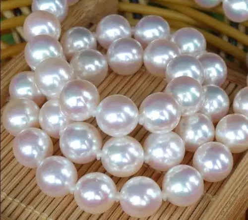 

huge 18"12-13mm natural south sea genuine round white pearl necklace