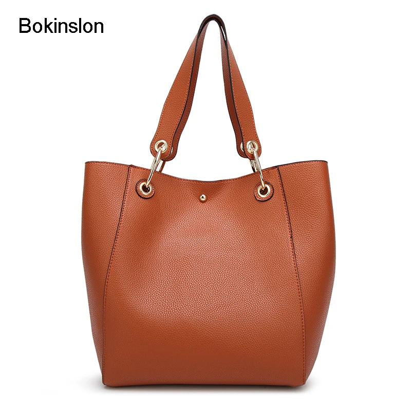 

Bokinslon Woman Handbags Split Leather Retro Ladies Popular Handbags Bags Elegant Solid Color Luxury Female Fashion Bags