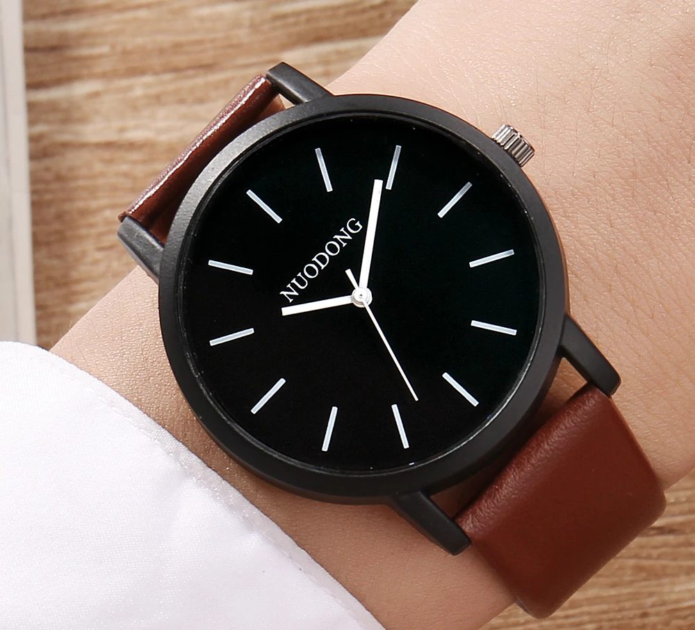 Buy 2018 fashion mens leather watch wholesale new
