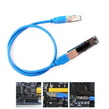 

Ubit PCIE X1 Extension Card PCI-E X1 & 15-Pin SATA Interface Adapter Plate with USB 3.0 60cm Extension Cable