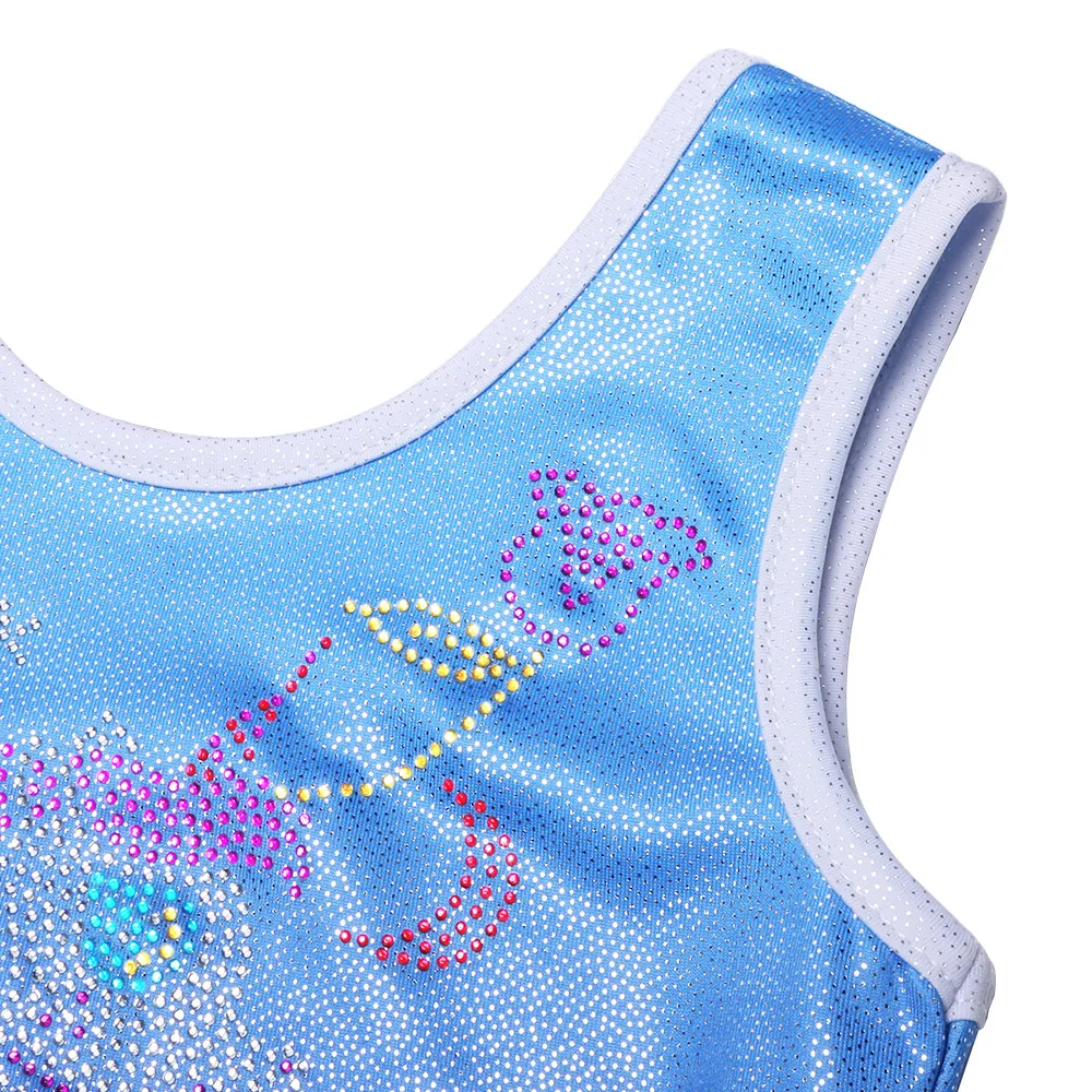 BAOHULU Little Girls Gymnastics Leotard Sparkle Patchwork Ballet Bodysuit for Girls Ballet Dance Wear with Diamond Kids Tank