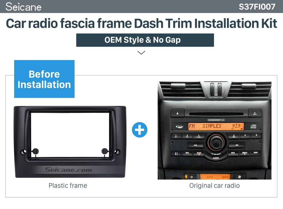 Seicane потрясающий Двойной Дин Радио фасции Для 2010 FIAT STILO DVD рамка в приборной панели комплект Surround Панель