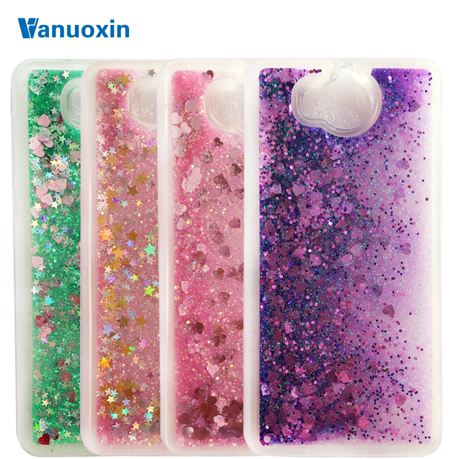 La sFor Fundas Huawei Y6 2017 Coque Huawei Y5 2017 funda dinámica brillo líquido de Glitter suave de silicona TPU caja del teléfono casos