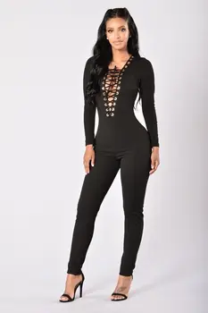 

Women Jumpsuits Long Pants Ladies Clubwear Bandage Playsuit Bodycon Party Hollow Out Jumpsuit Romper Fashion Sexy Trousers