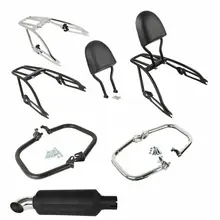 Motorcycle Engine Guard Exhaust Pipe Luggage Rack Backrest For Harley Street XG500 XG 750 2015-2019 1pcs 55cc 62cc da dle engine front exhaust pipe muffer pipe with somke device for dle 55 62cc engine