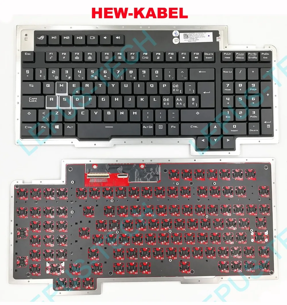 Клавиатура для ASUS ROG GX800 GX800V GX800VH Swiss SW SF UK с механической клавиатурой