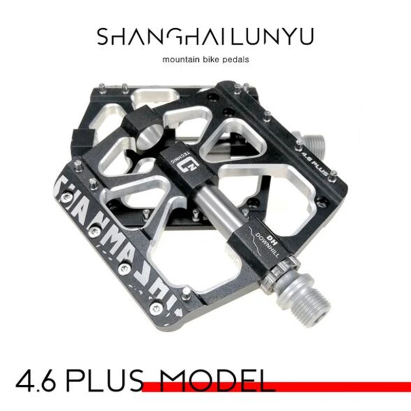 Aluminum MTB DH Road XC Bike 3 Bearings Pedals flat Platfrom Pedal 4.6plus blue
