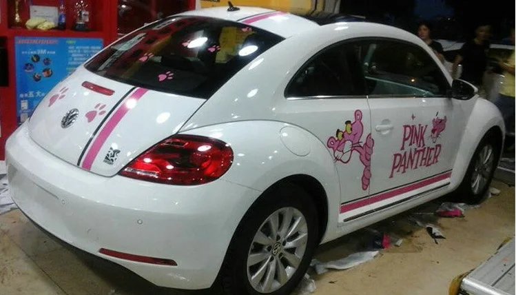 Наклейки для автомобиля с левой стороны, Розовая пантера, сделанные на заказ, наклейки для украшения автомобиля, спрей, краска для тела, наклейка, костюм, не обесцвечивающаяся
