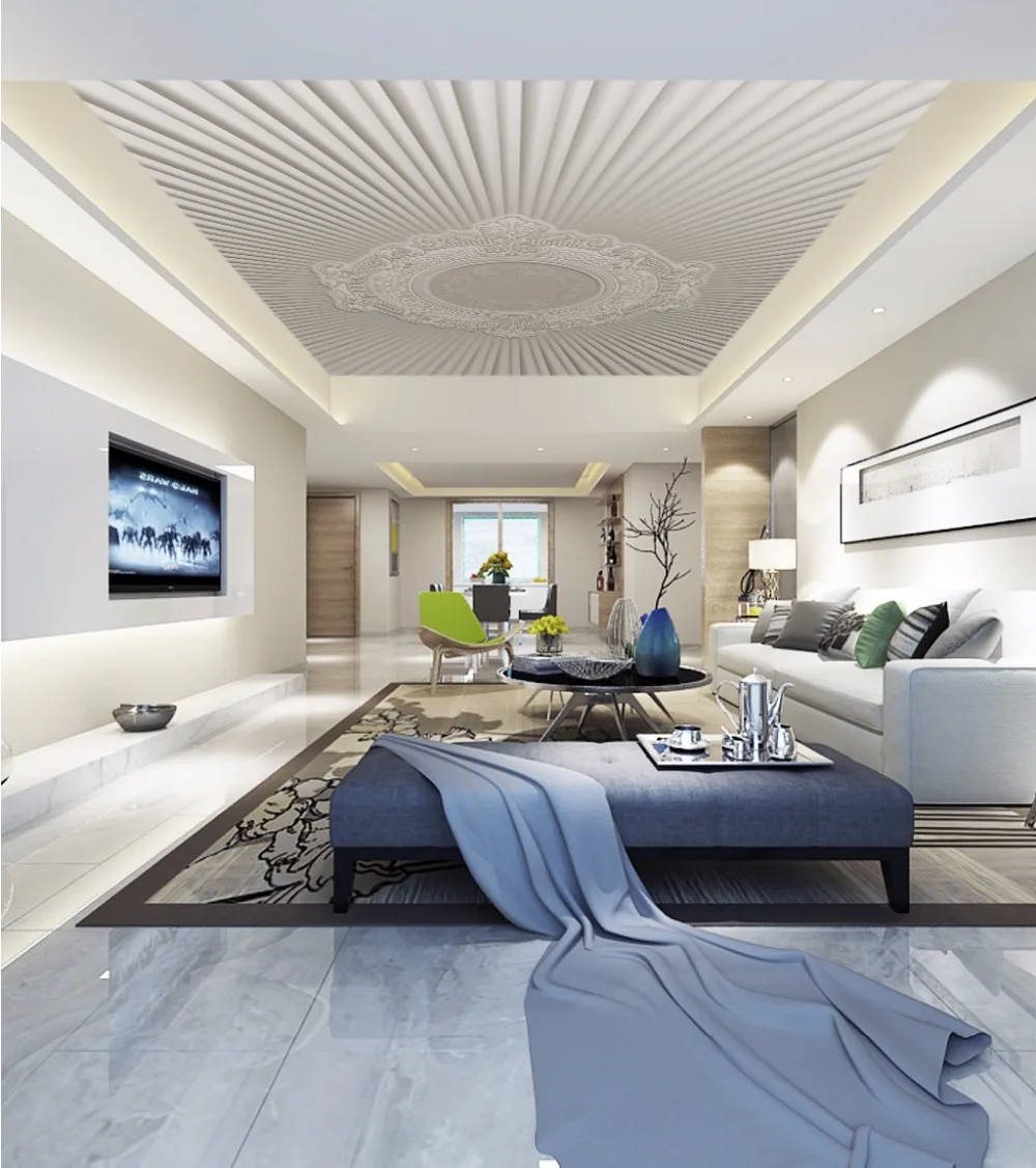 

Custom 3D Photo Wallpaper white simple Ceiling Wall Painting Living Room Bedroom Wallpaper Home Decor