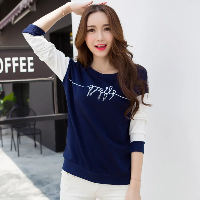 Camisetas mujer Топы Майка Женщин 2016 футболка femme осень Полный Футболка Женский casualTshirt