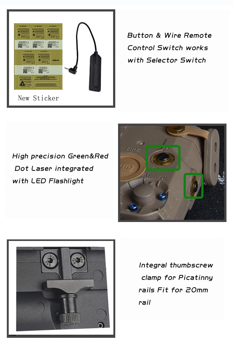 EMS или DHL WADSN очки для страйкбола тактические фонарик PEQ15 LA5 UHP зеленый/ИК лазер с светодиодный свет LA-5C softair Тактический peq LA5C WEX419