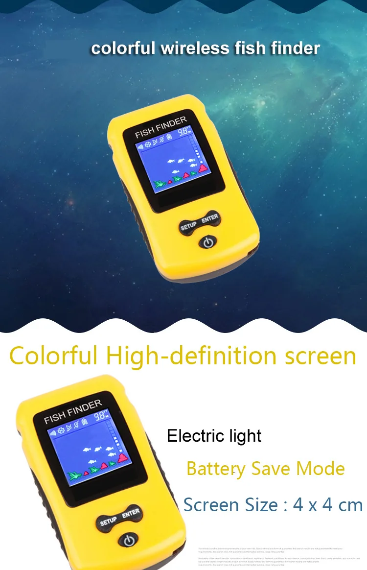 2019 اللاسلكية المحمولة عالية الوضوح شاشة صياد السمك قابلة للشحن الاستشعار سونار fishfinder ل في الهواء الطلق الصيد الجملة