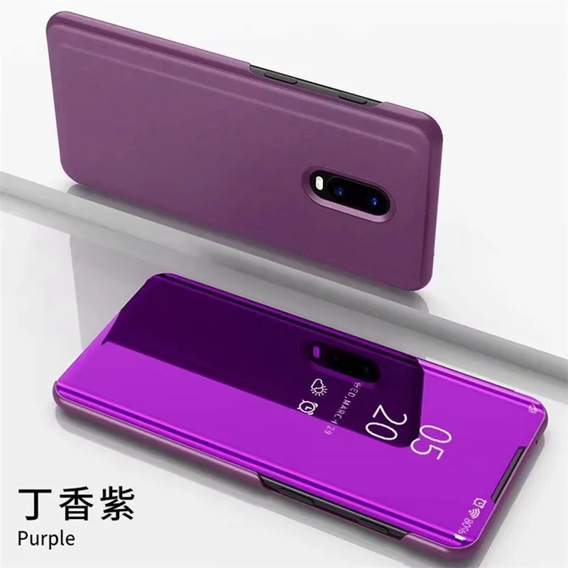 Умный флип-чехол mi rror для Xiao mi Red mi K20 Pro mi 9T mi 9T CC9E CC9 E A3 Lite Note 8 7 прозрачный кожаный чехол с подставкой - Цвет: purple