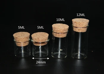 

300pcs 5ml 10ml 12ml Test Tube with Cork Stopper Bottles Jars Vials DIY Craft Bottles Jars Vials Sand Liquid Food Container GIft