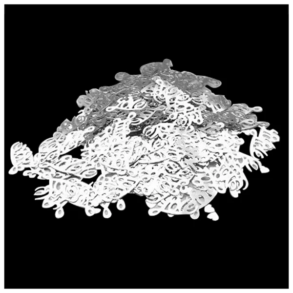 Silver "Love" Wedding Confetti Table Decoration (5 Packs, Silver
