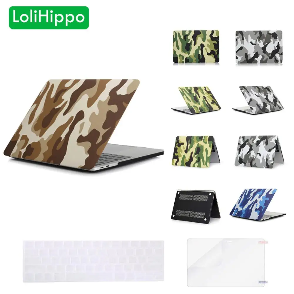 LoliHippo Новый камуфляжный чехол для ноутбука защитный Apple Macbook Pro Air 11 6 12 13 3 15 4 дюймов