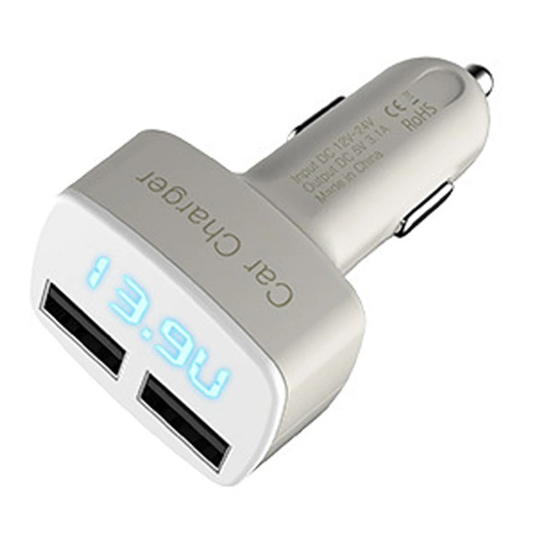 

LED Digital Voltmeter Ammeter Thermometer Dual USB Universal Car Charger Voltage Current Temperature Meter DC 5V 3.1A