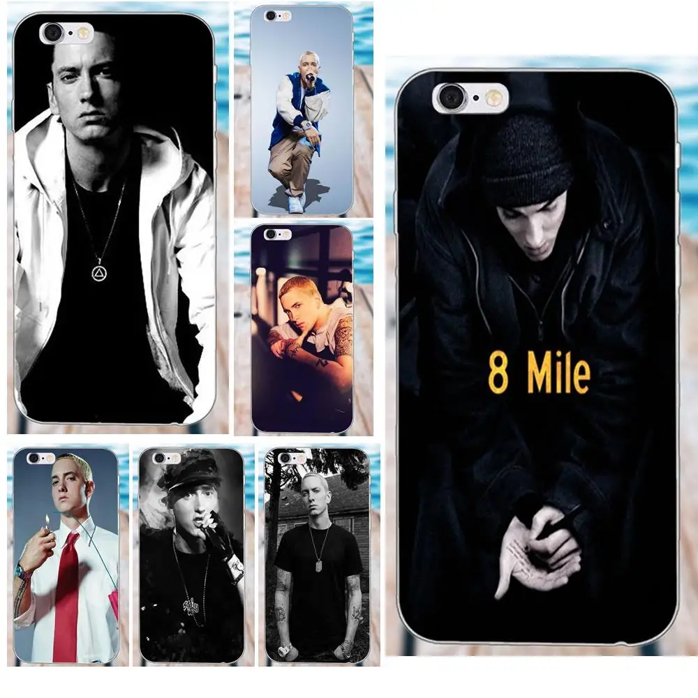

For Apple iPhone 4 4S 5 5C SE 6 6S 7 8 Plus X Galaxy Grand Core II Prime Alpha TPU Mobile Phone Male Celebrity Hot Singer Eminem