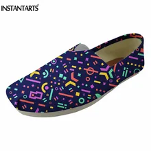 INSTANTARTS/милые женские лоферы на каждый день с мультяшным принтом; модная дышащая обувь на плоской подошве для девочек; летняя парусиновая обувь без застежки на плоской подошве