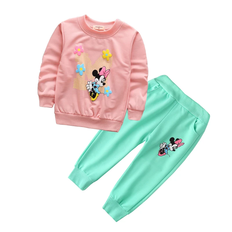 Новое поступление, свитшоты для маленьких девочек, свитер на весну-осень, футболка с длинными рукавами и рисунком Минни, детская одежда