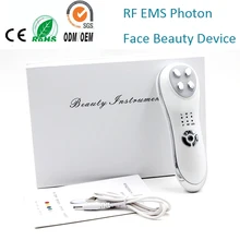 Мини ручной РФ и EMS светодиодный фотон омоложения кожи Вибрация морщин акне удалить Уход за кожей лица подъема ужесточение Красота массажер