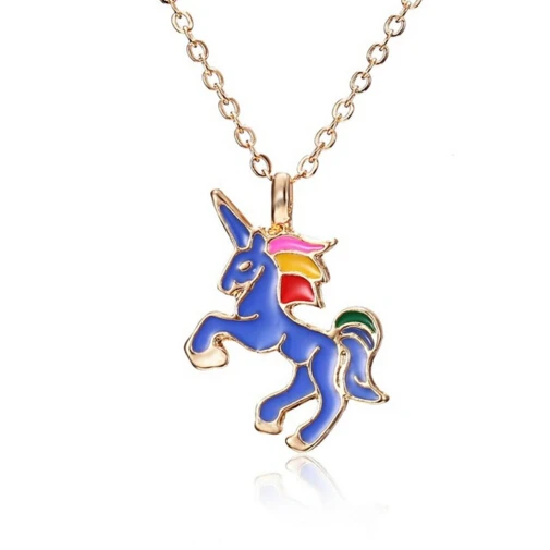 Rinhoo, мультяшное ожерелье единорога, лошади, собачья лапа, слон, нержавеющая сталь, для женщин, мужчин, детей, подарок, животное, подвеска, ожерелье - Окраска металла: horse5